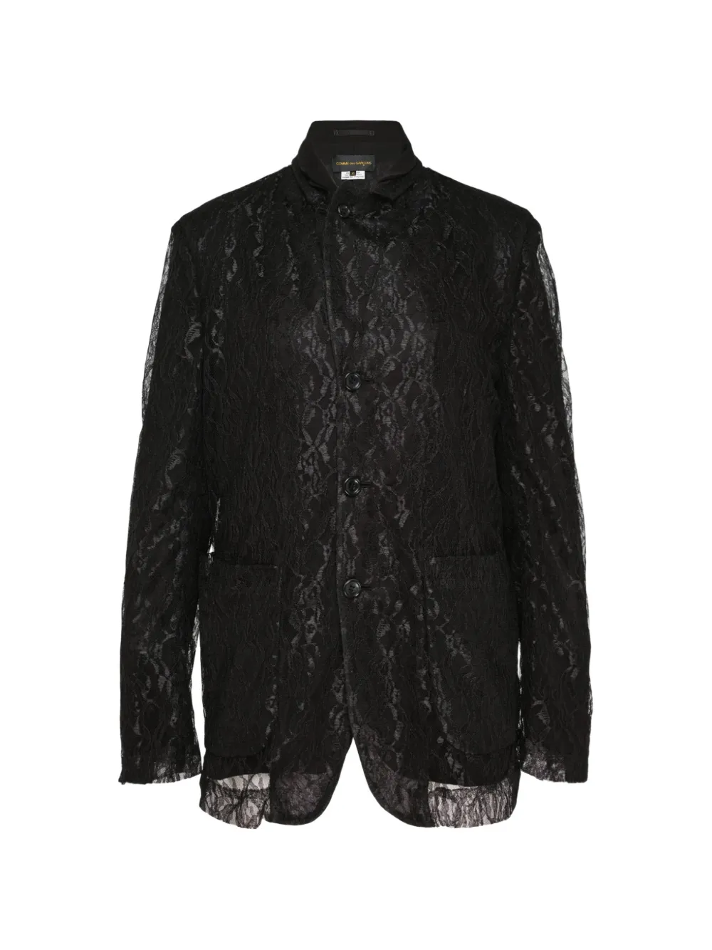 Comme Des Garçons lace-overlay layered blazer - Schwarz
