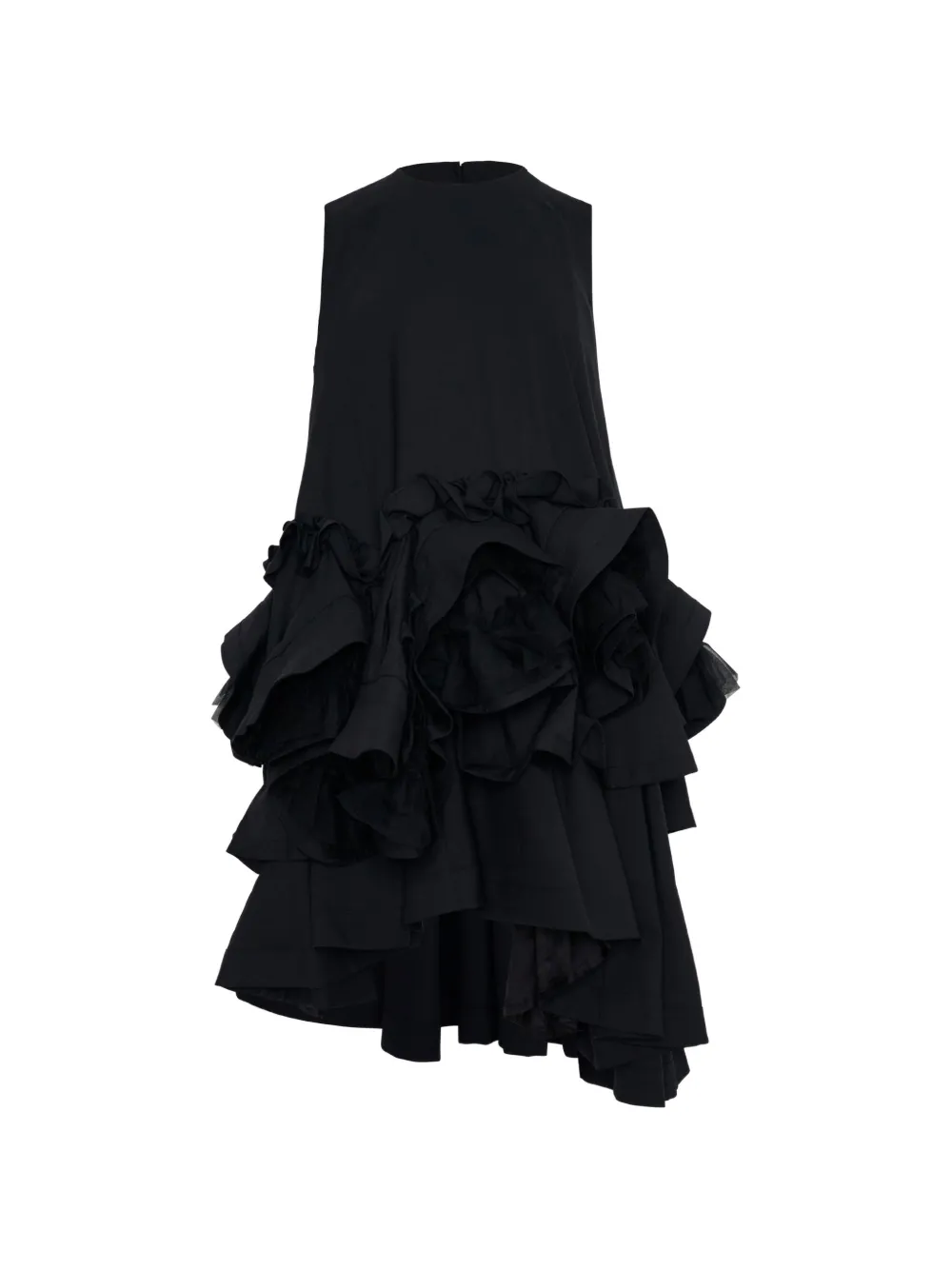 Noir Kei Ninomiya cascading ruffled sleeveless midi dress