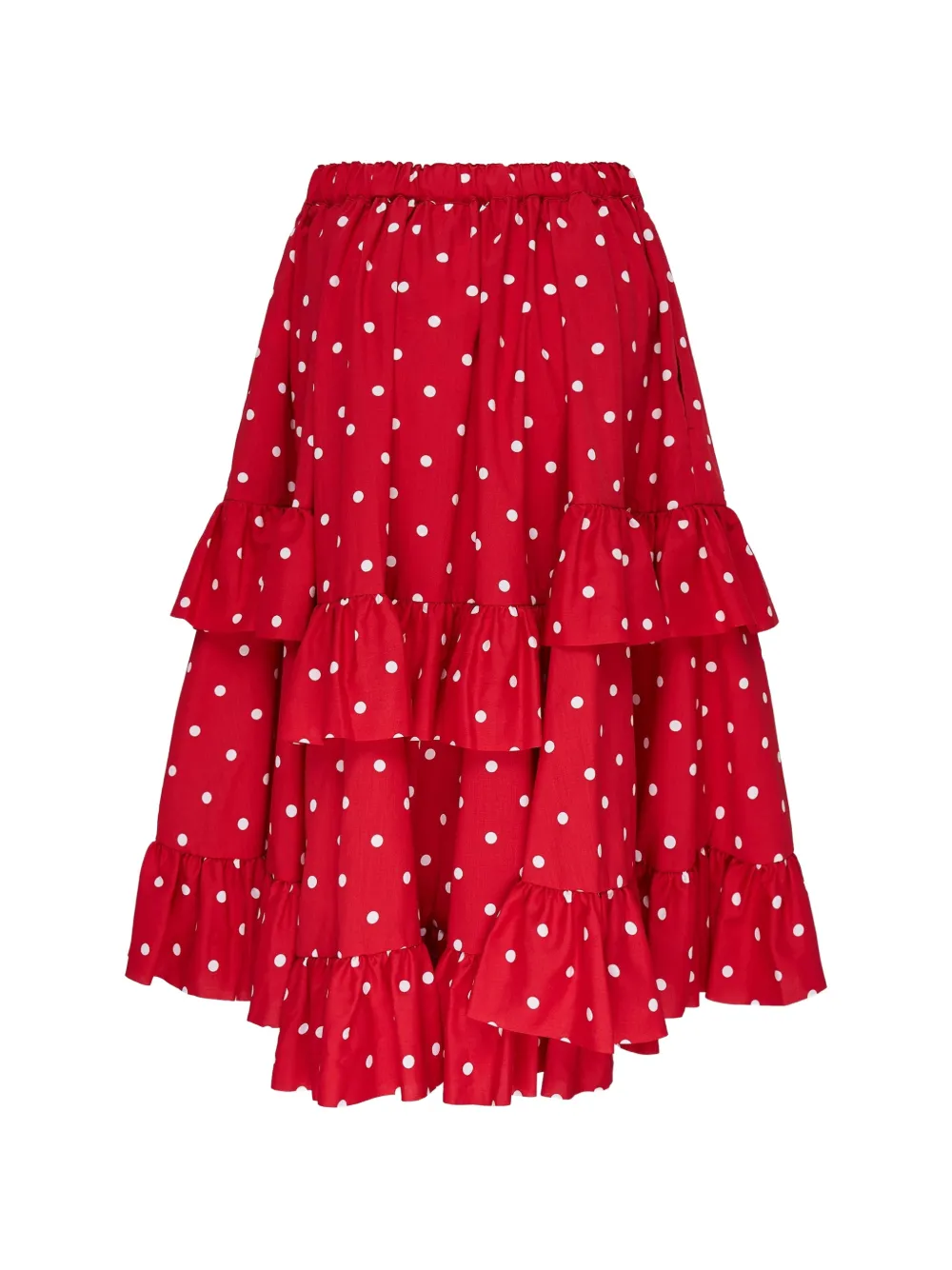 Comme Des Garçons Girl Rok met stippen en ruches Rood