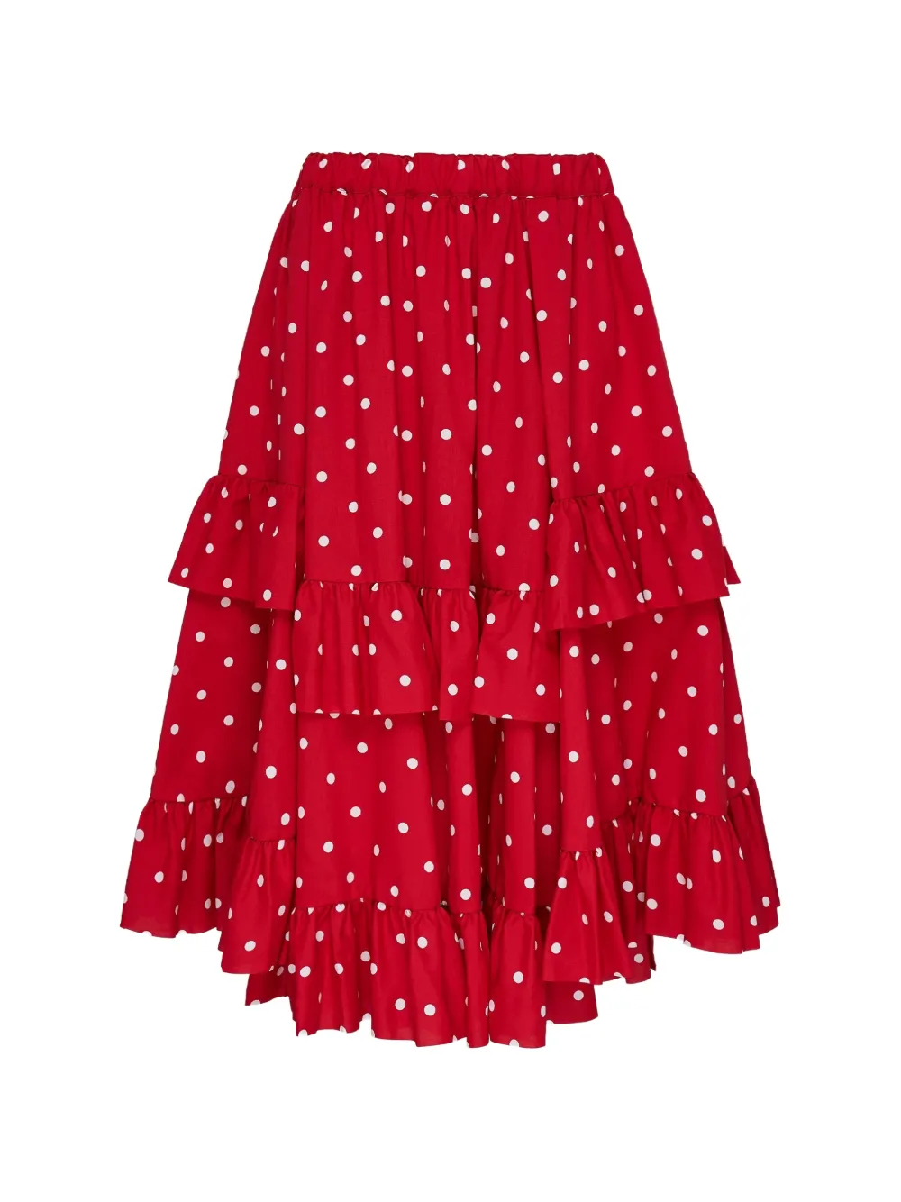 Comme Des Garçons Girl polka-dot ruffled skirt - Rosso