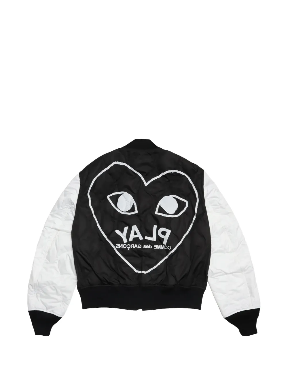 Comme Des Garçons Play Gewatteerd bomberjack met hart-logo Zwart
