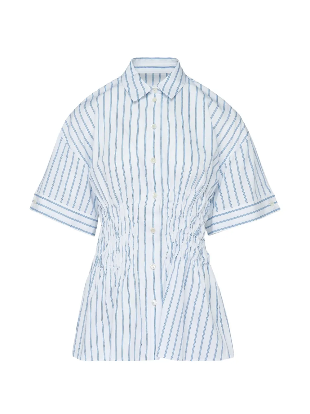 Enföld striped shirred shirt - Weiß