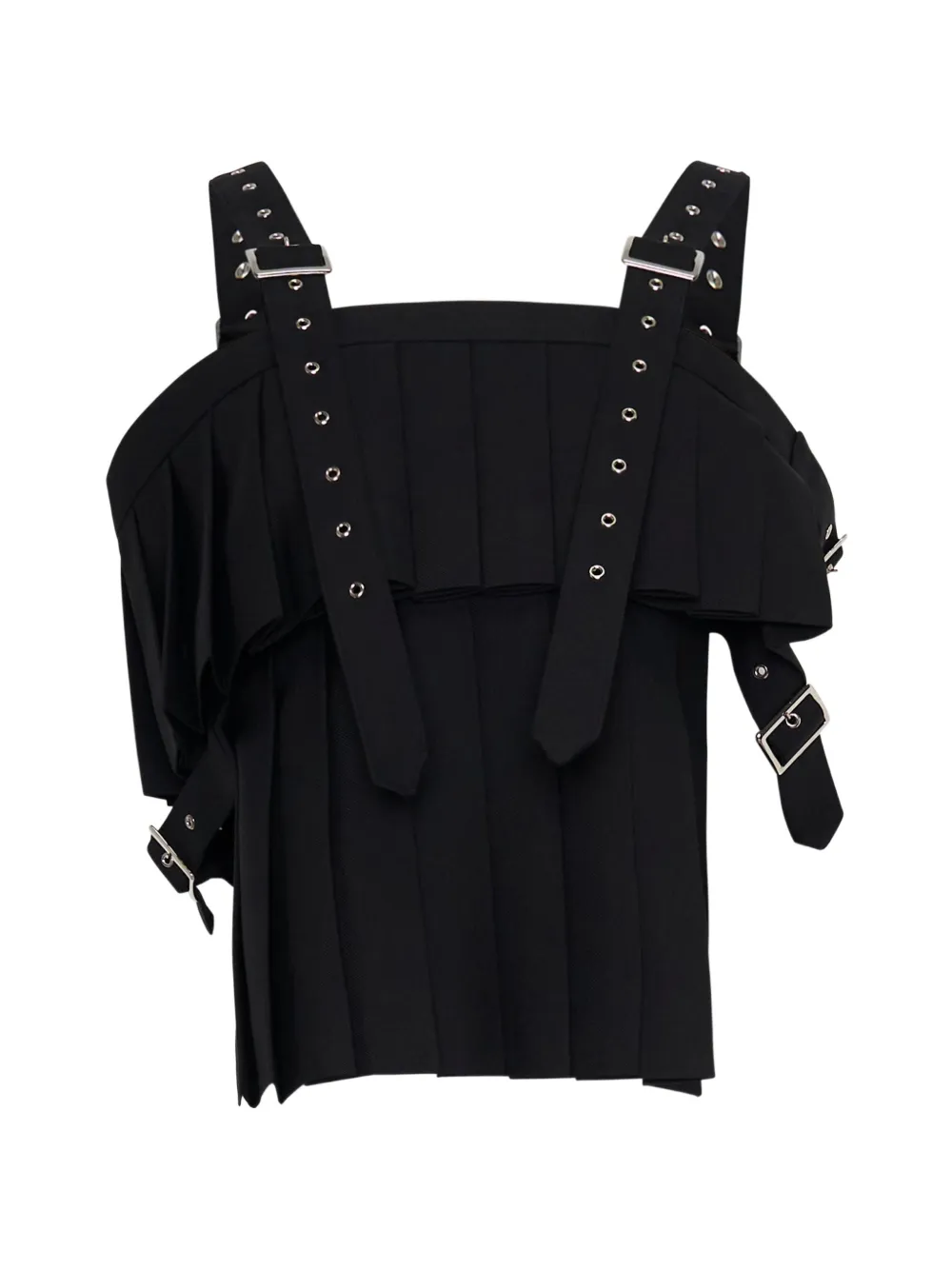 Noir Kei Ninomiya Geplooide top met gespbandje Zwart