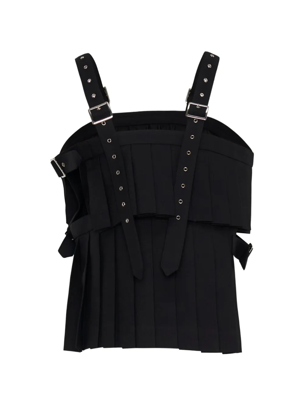 Noir Kei Ninomiya Geplooide top met gespbandje Zwart