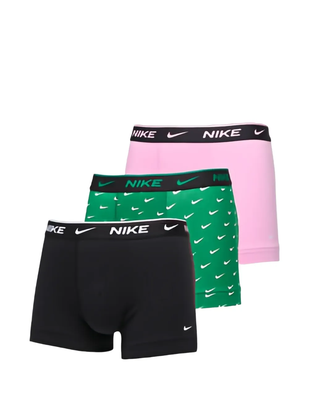 Nike Essential logo-waistband trunks (set of three) Groen