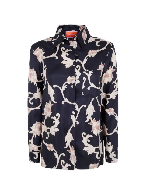 La DoubleJ camisa de seda con estampado floral
