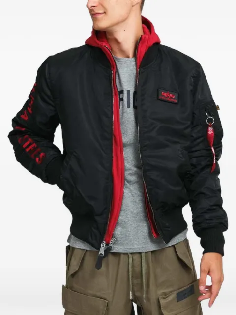 Alpha Industries MA-1 D-Tec logo-print hooded bomber jacket