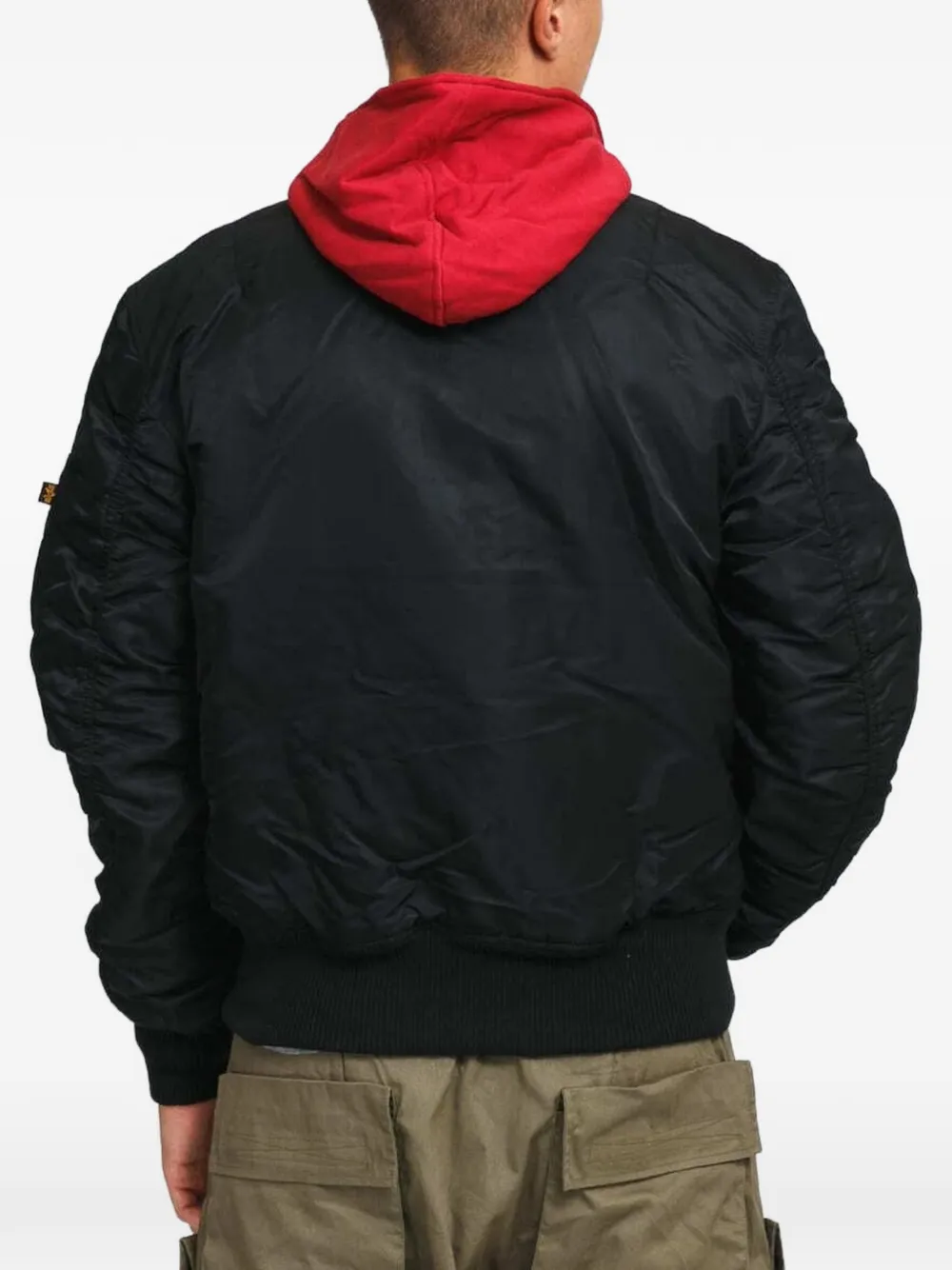 Alpha Industries MA-1 D-Tec bomberjack met capuchon en logoprint Zwart