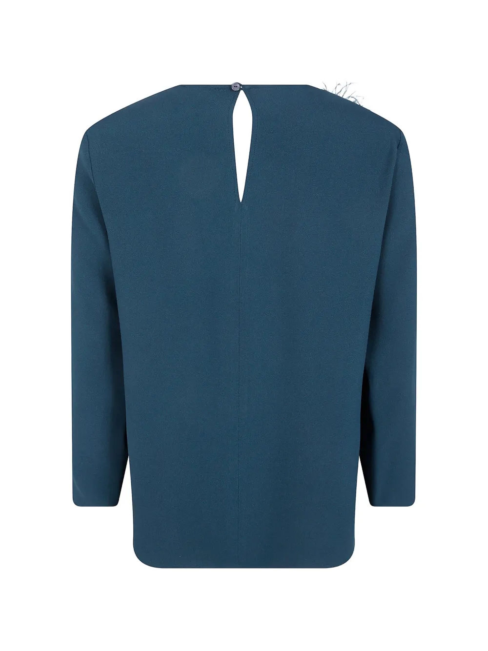 Antonelli Blouse met veren afwerking Groen