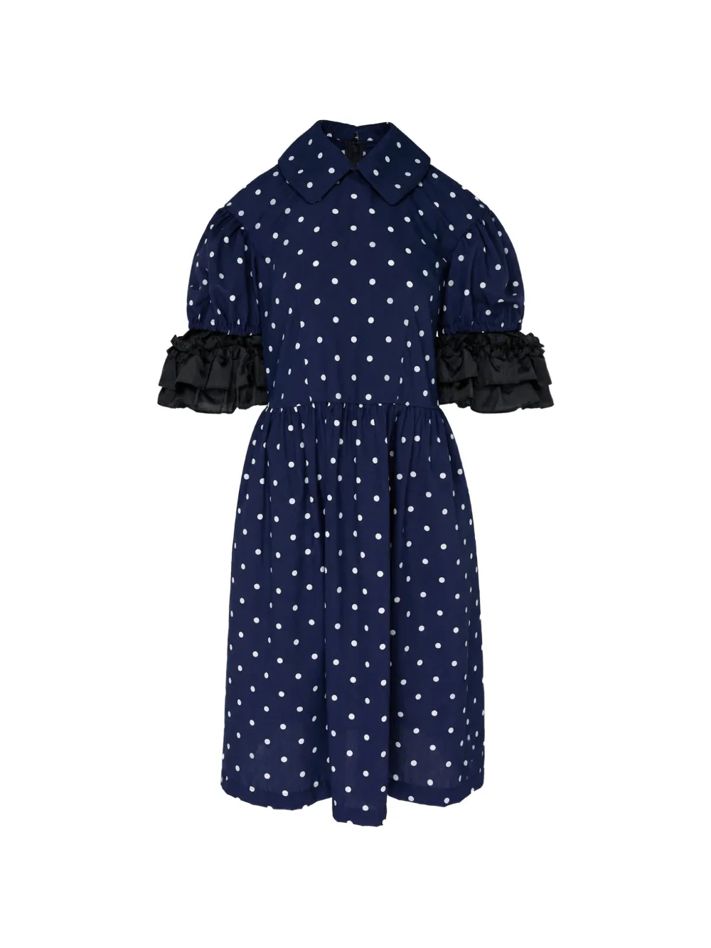 Comme Des Garçons Girl polka-dot ruffled midi dress Blauw