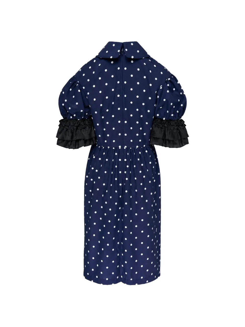 Comme Des Garçons Girl polka-dot ruffled midi dress Blauw