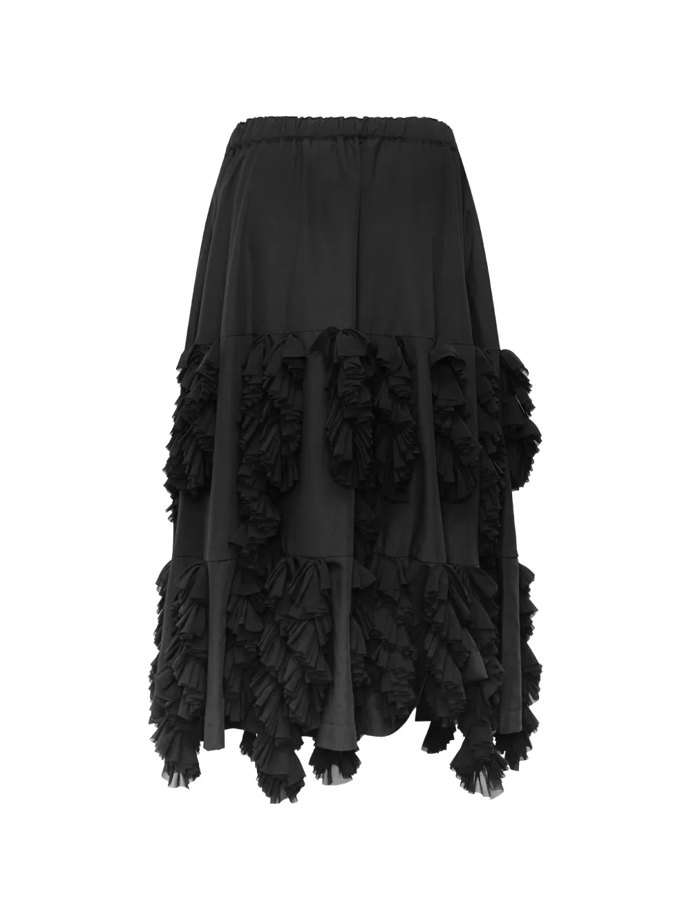 Comme Des Garçons layered ruffled midi skirt Zwart