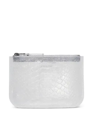Comme Des Garçons Wallet Snake Line Zip Wallet | White | FARFETCH