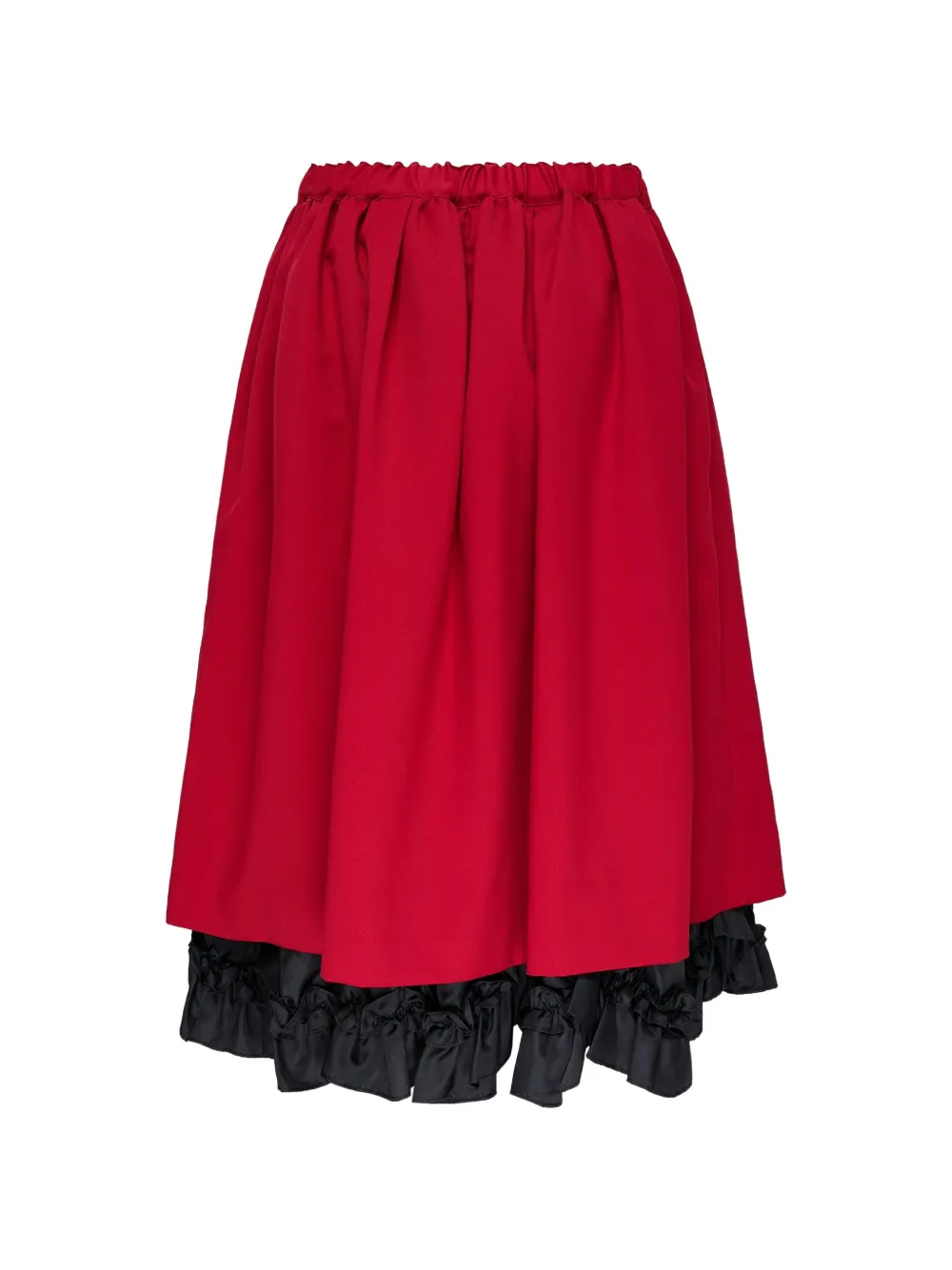 Comme Des Garçons Girl pleated ruffled midi skirt Rood