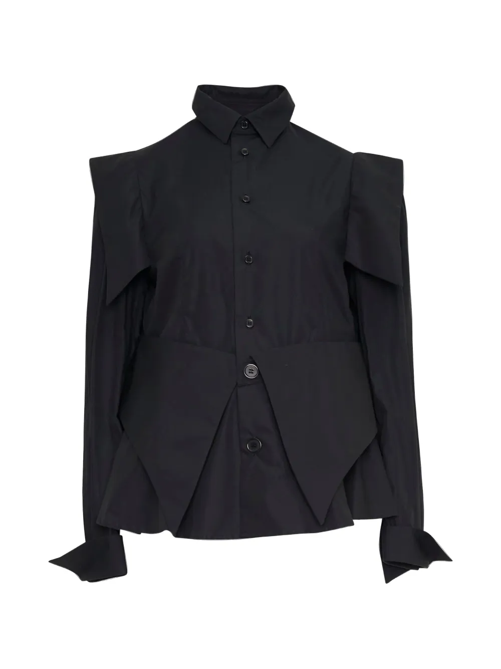 Noir Kei Ninomiya structured layered blouse Zwart