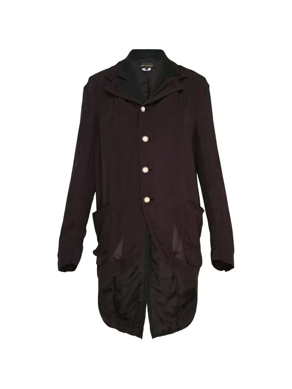 Comme Des Garçons tailored longline pointed-hem blazer Zwart