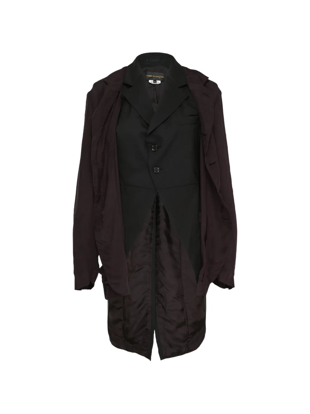 Comme Des Garçons tailored longline pointed-hem blazer Zwart