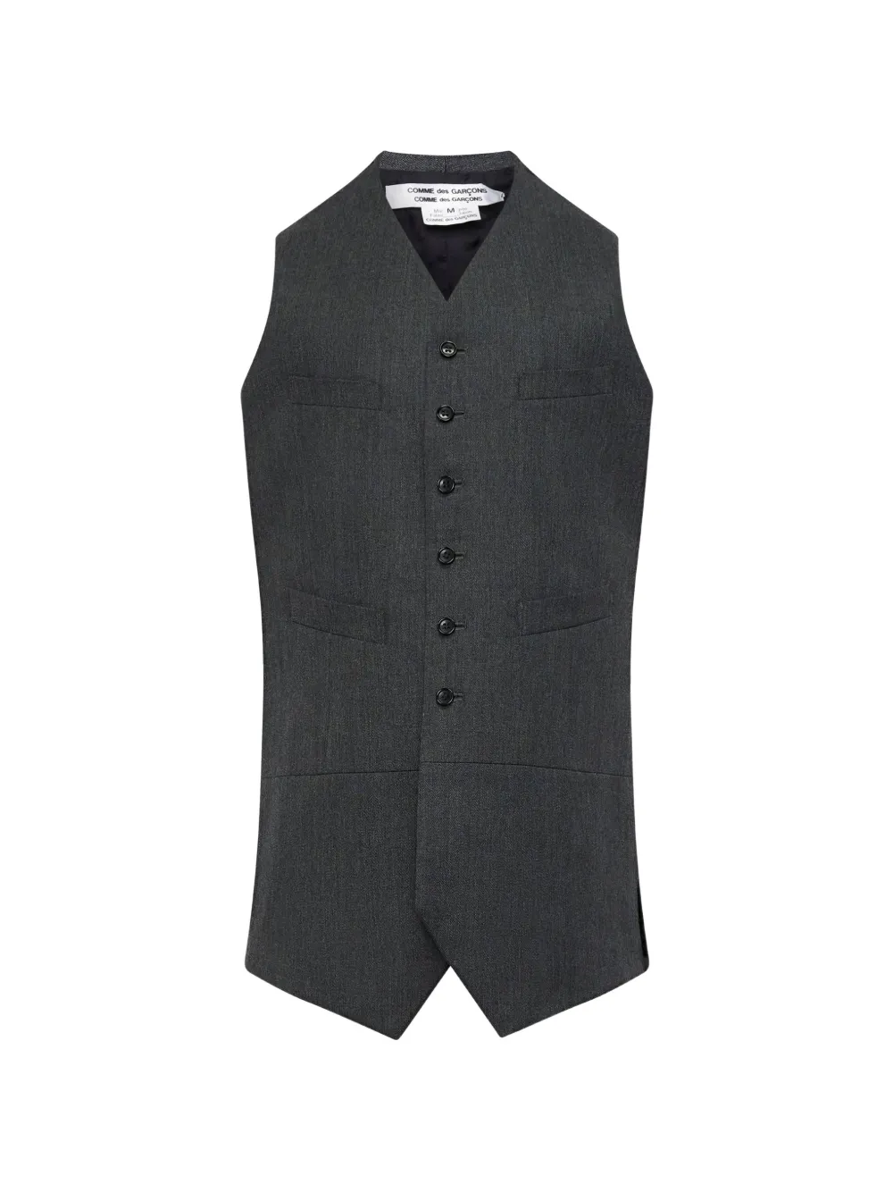 Comme Des Garçons Comme Des Garçons button-front longline vest - Grau