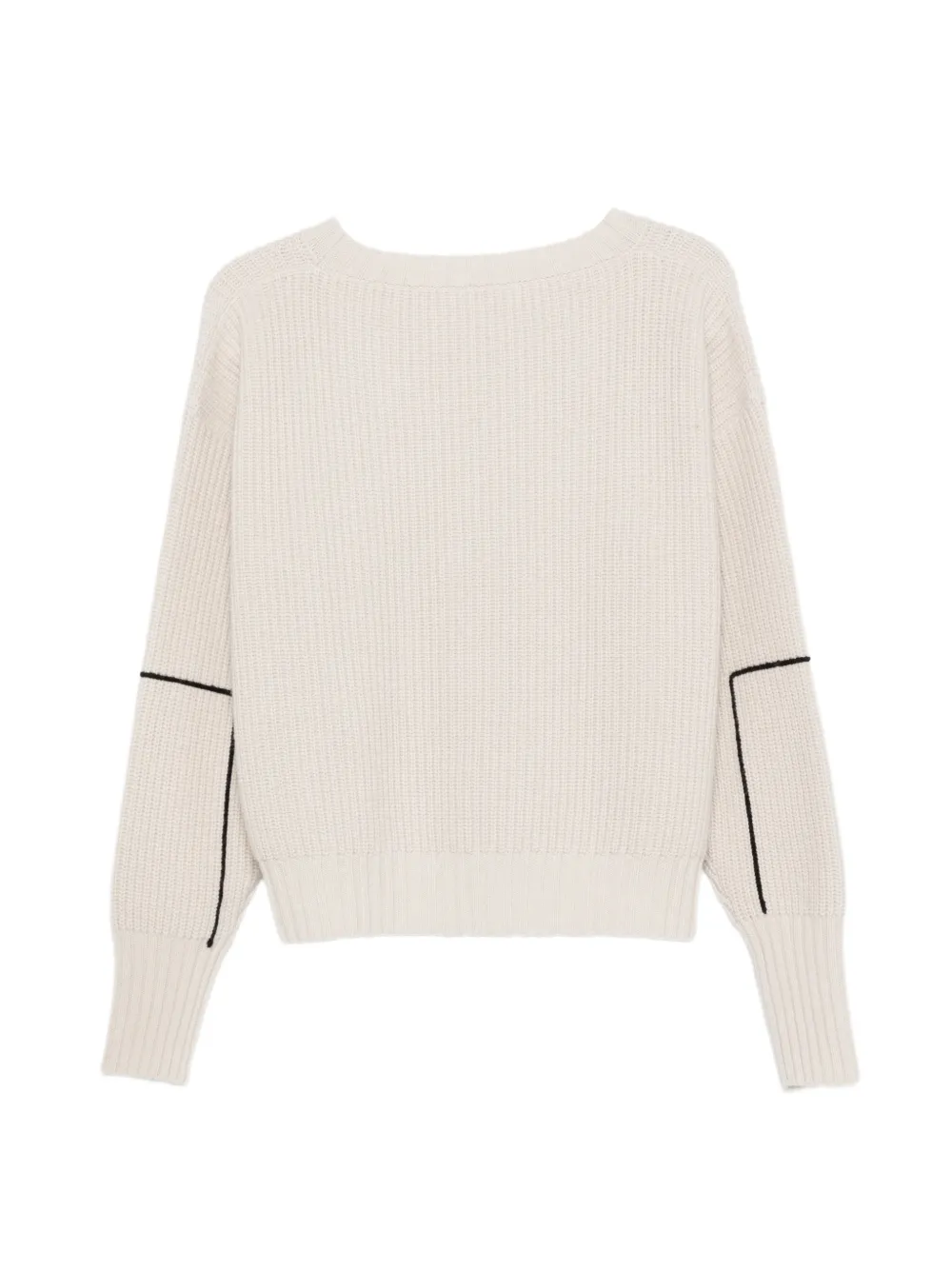 Roberto Collina ribbed-knit embroidered-sleeve sweater Beige