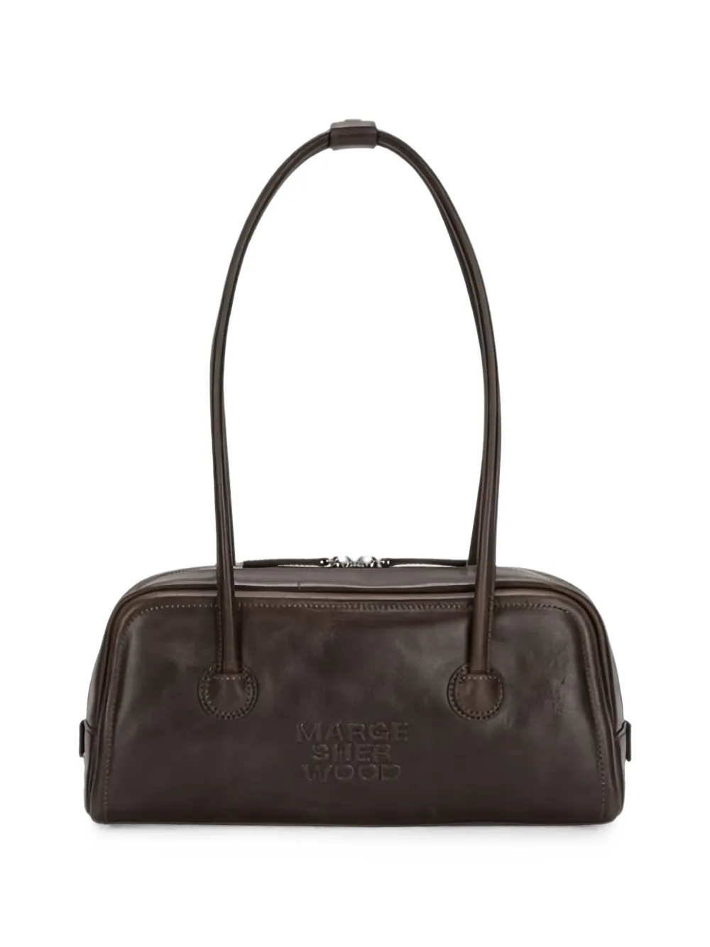 Marge Sherwood logo-embossed leather shoulder bag - Marrone