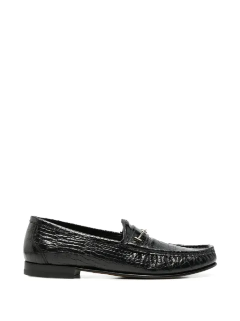 TOM FORD crocodile-effect T-bar loafers
