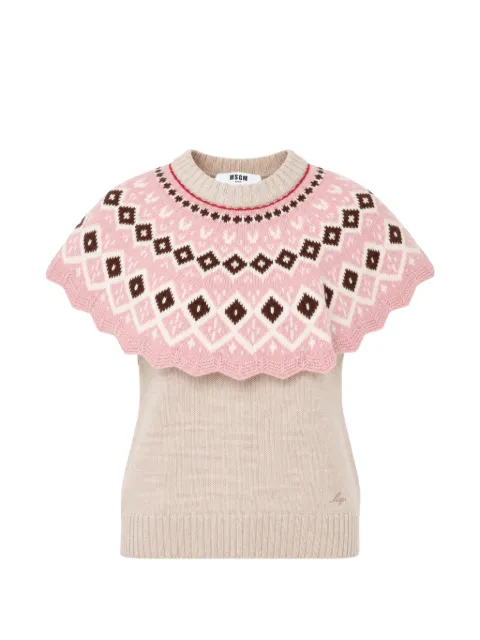 MSGM capelet-detail sweater