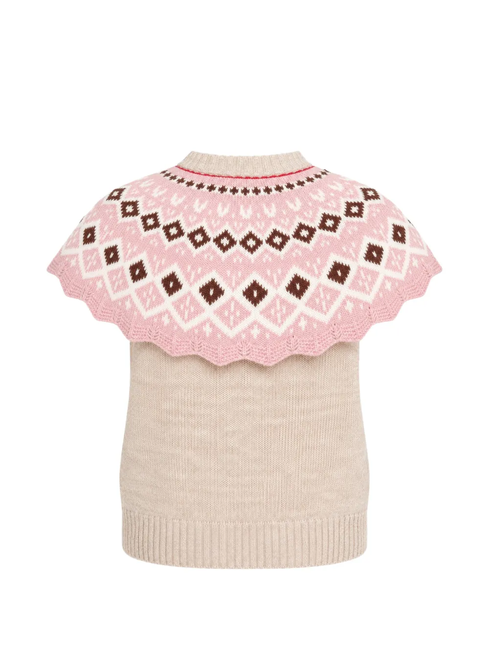 MSGM capelet-detail sweater Beige