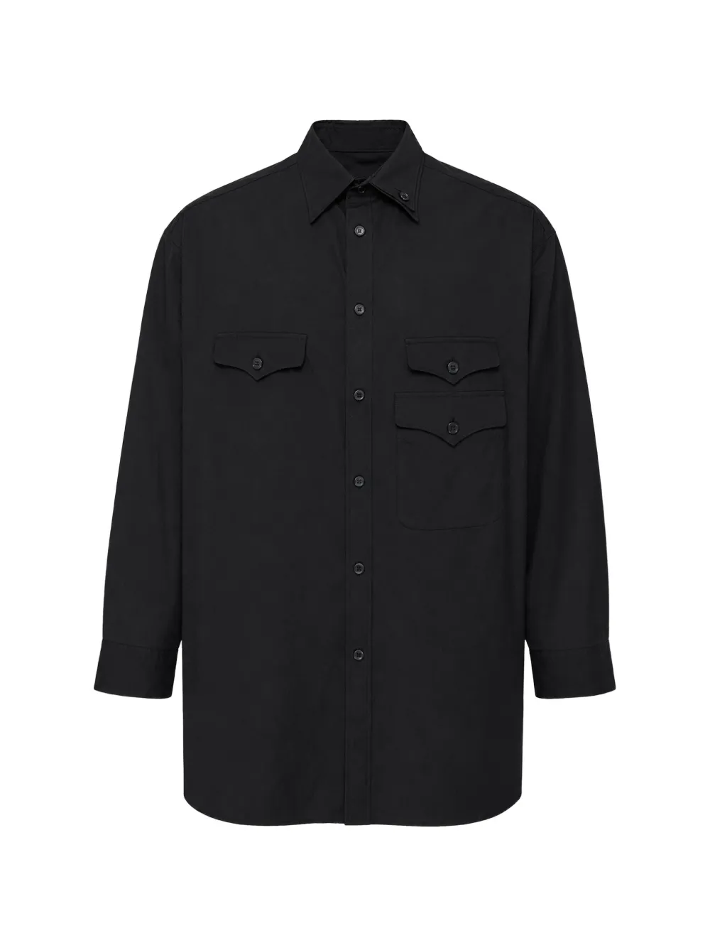 Yohji Yamamoto flap-pocket shirt - Nero