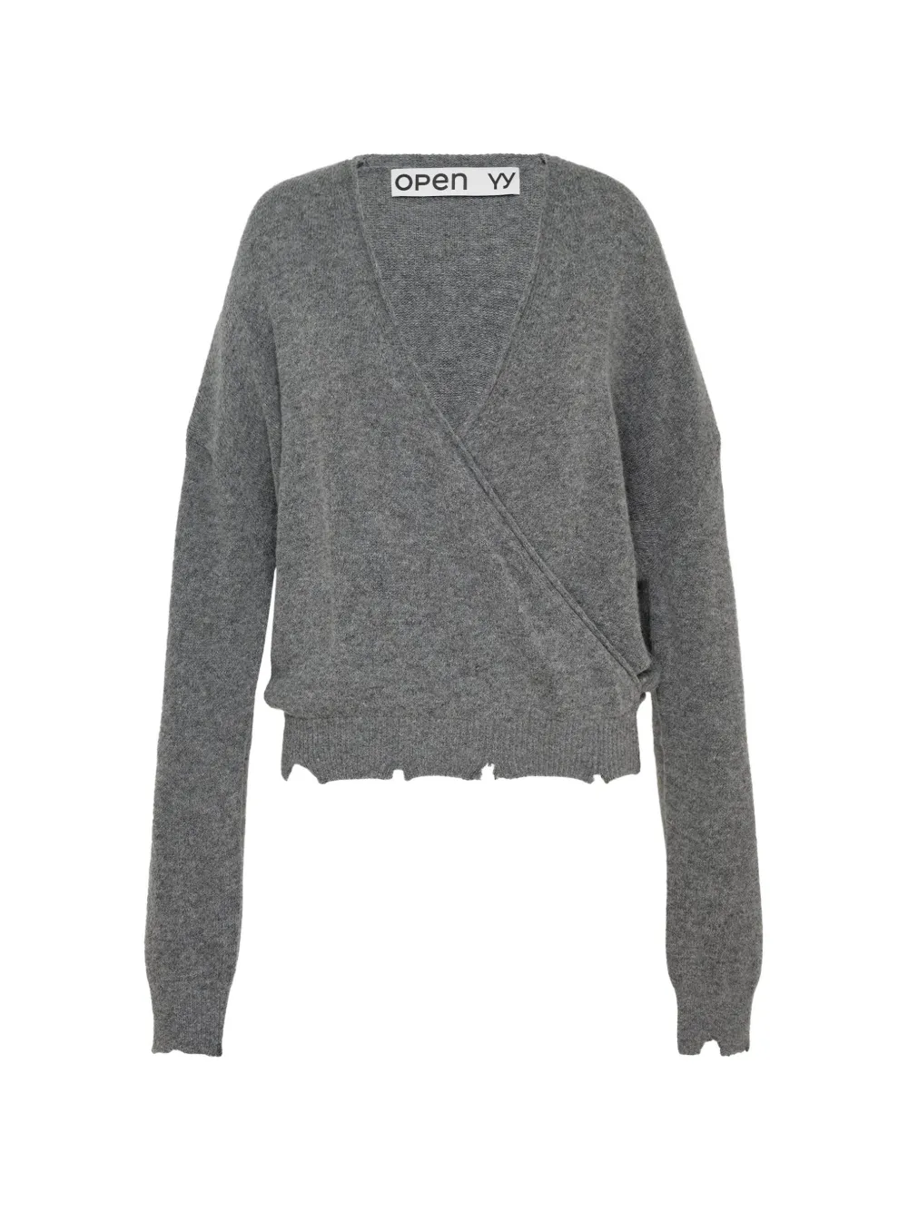 Open YY distressed wrap sweater