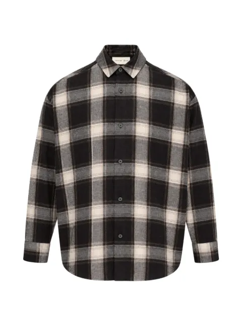 FEAR OF GOD ESSENTIALS plaid-check logo-print shirt