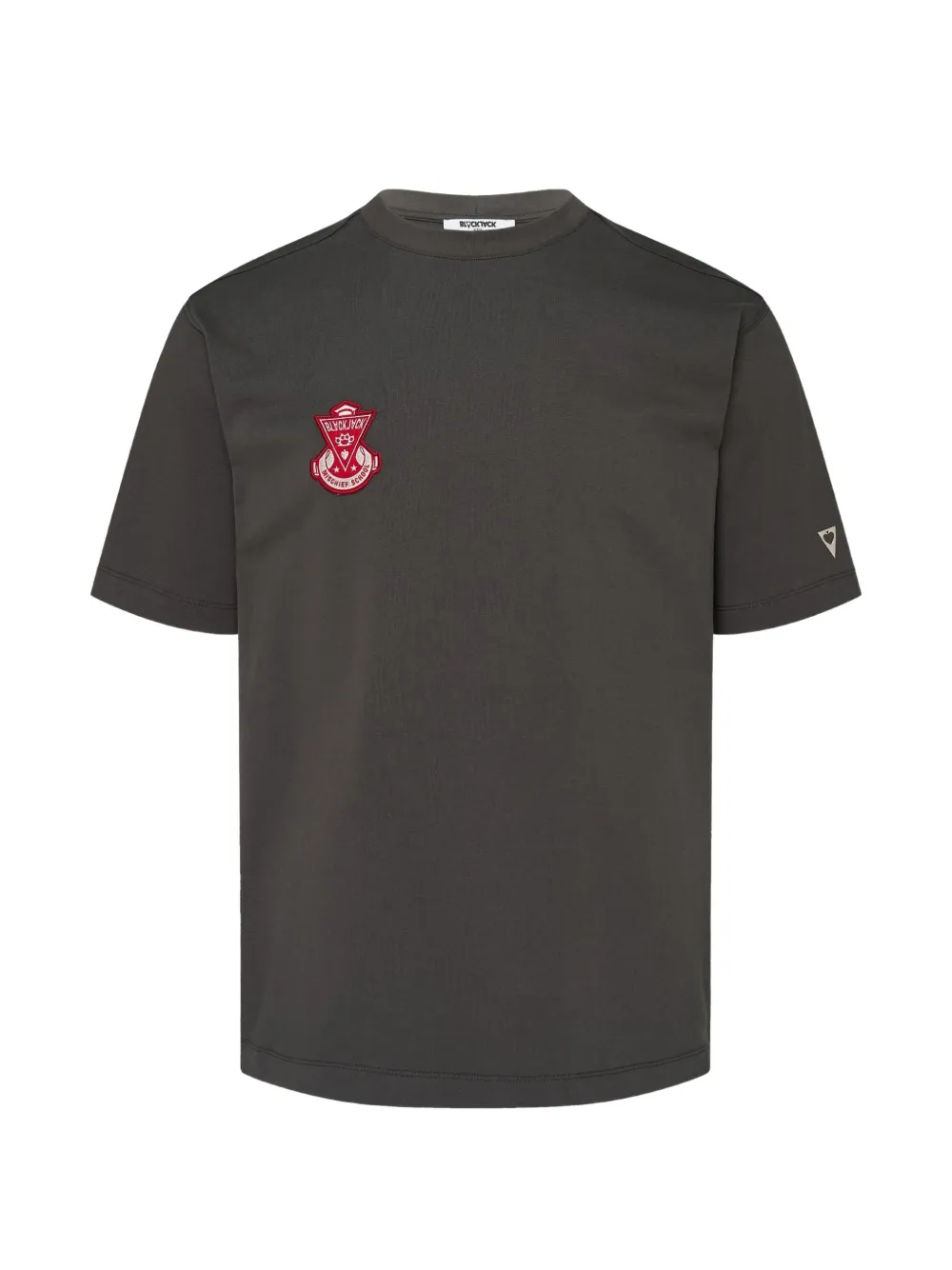Blackjack Logo-patch Crew-neck T-shirt In Gray