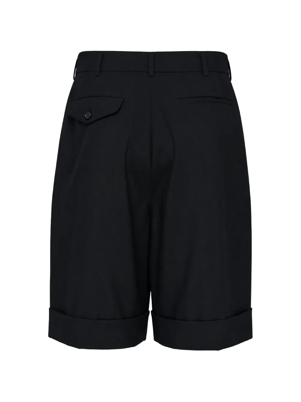 Comme Des Garçons Girl pleated turn-up shorts Zwart