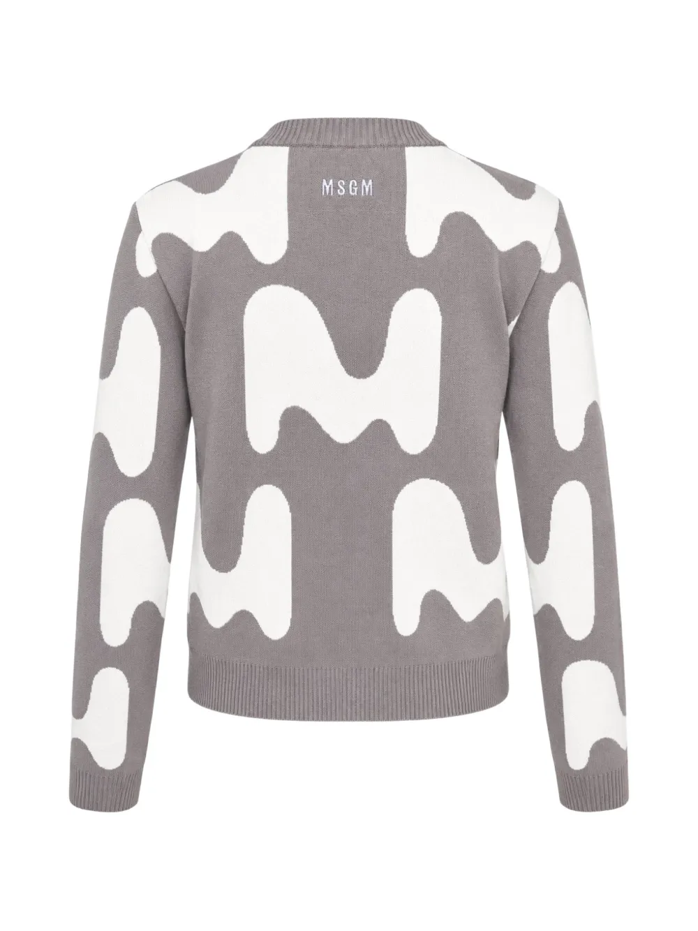 MSGM Vest met ronde hals en jacquard Grijs