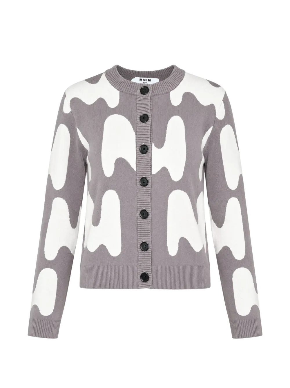 MSGM jacquard crew-neck cardigan - Grau