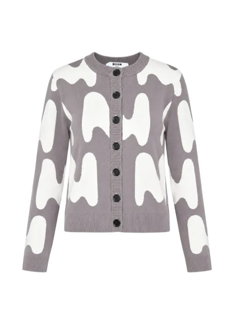 MSGM jacquard crew-neck cardigan