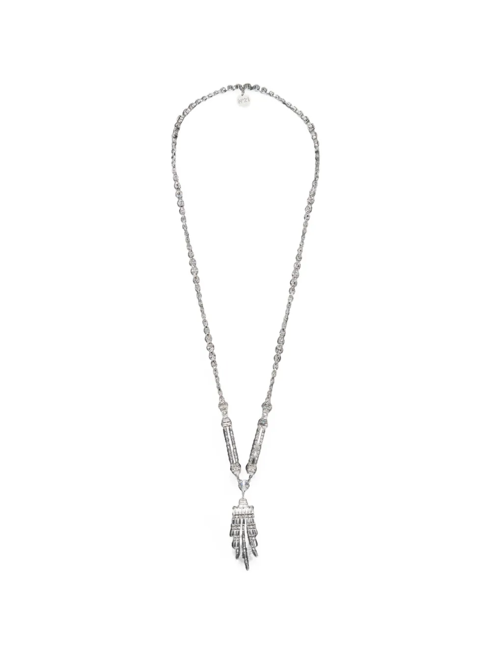 Nº21 crystal-embellished tassel necklace - Silber