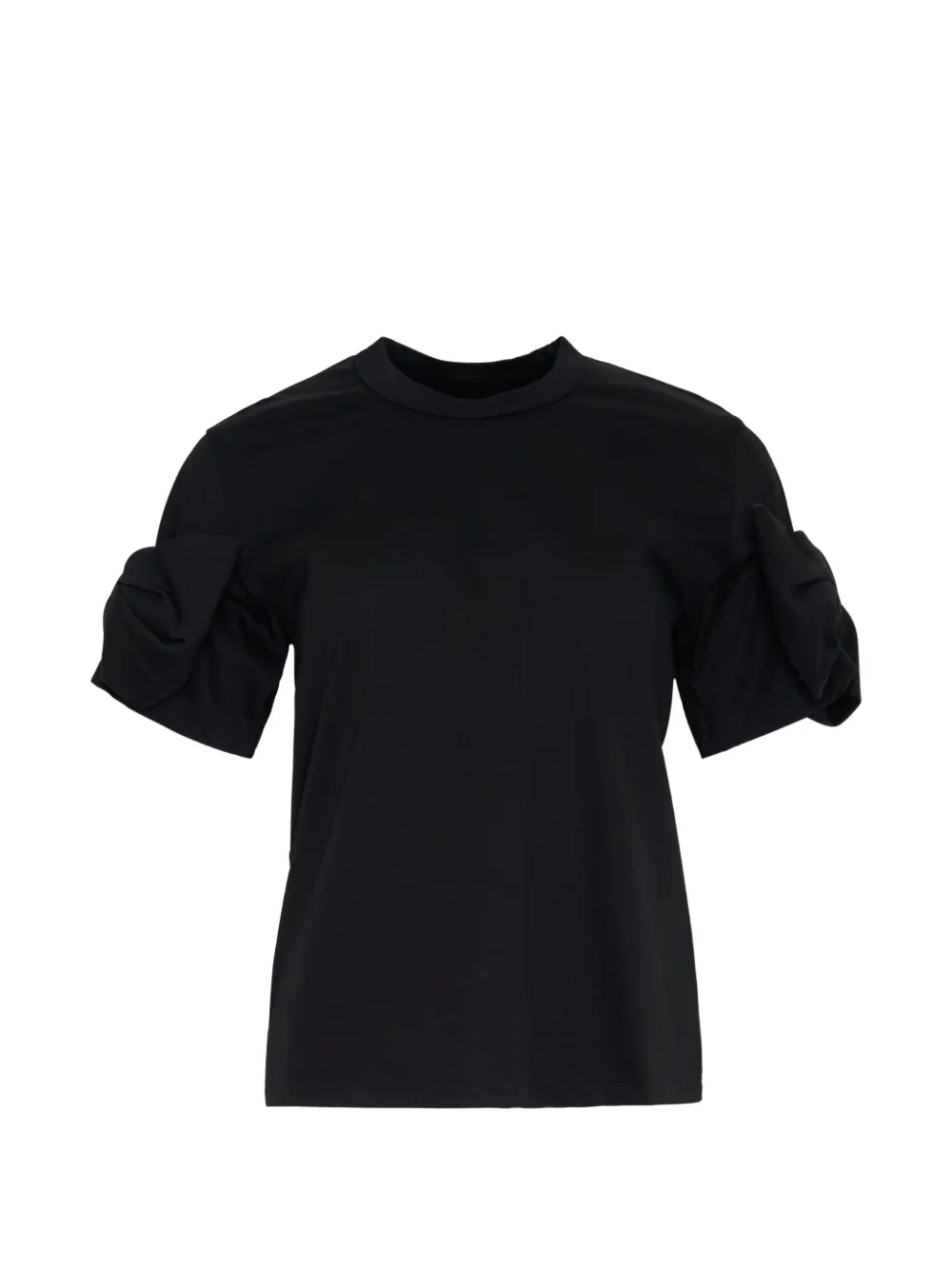 Noir Kei Ninomiya bow-detail T-shirt Zwart