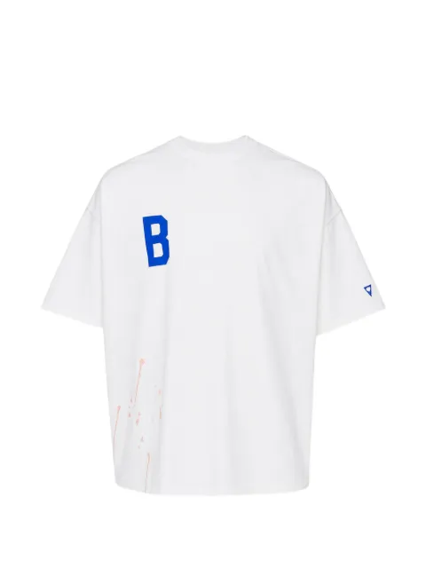 Blackjack logo-print paint-splatter T-shirt