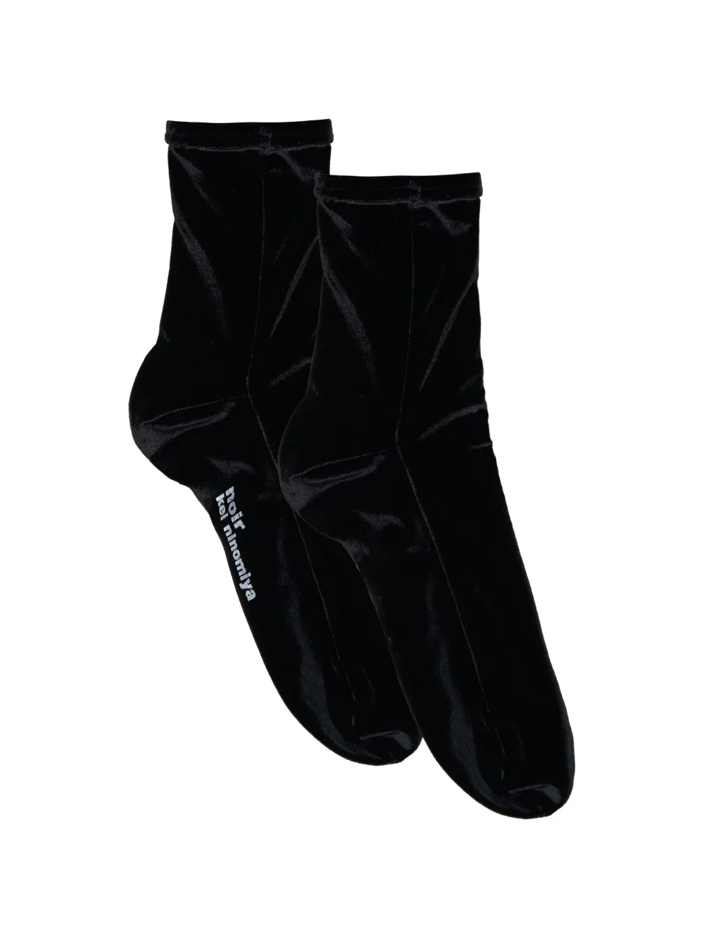 Noir Kei Ninomiya logo-print velour socks