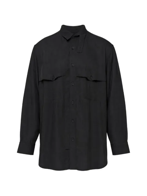 Yohji Yamamoto camisa manga larga con panel de capa