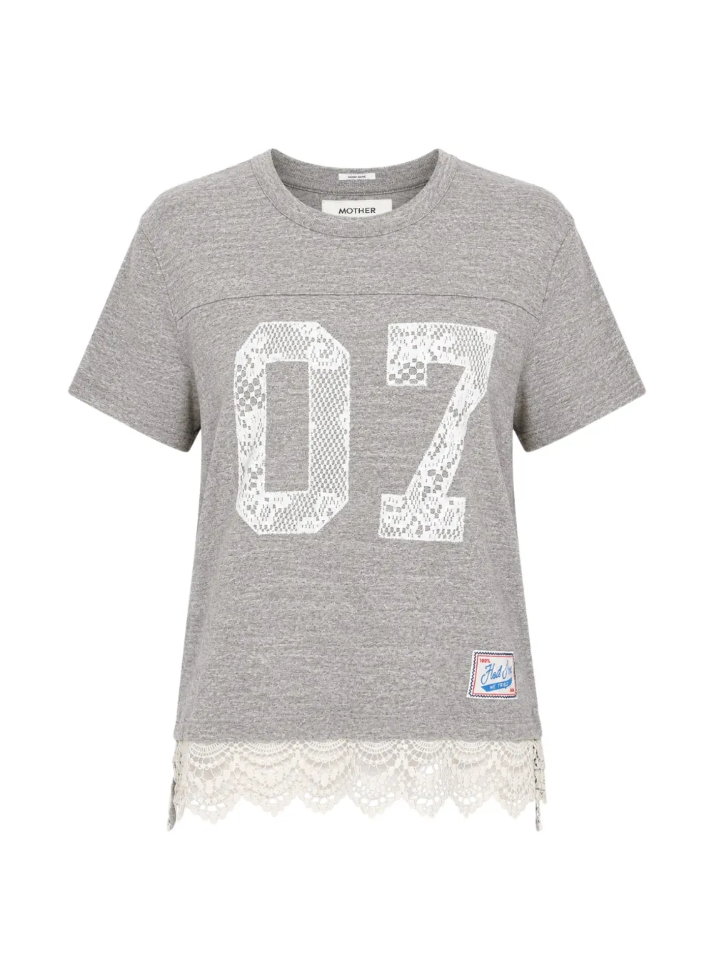 MOTHER The Footballer lace-trim T-shirt - Grau
