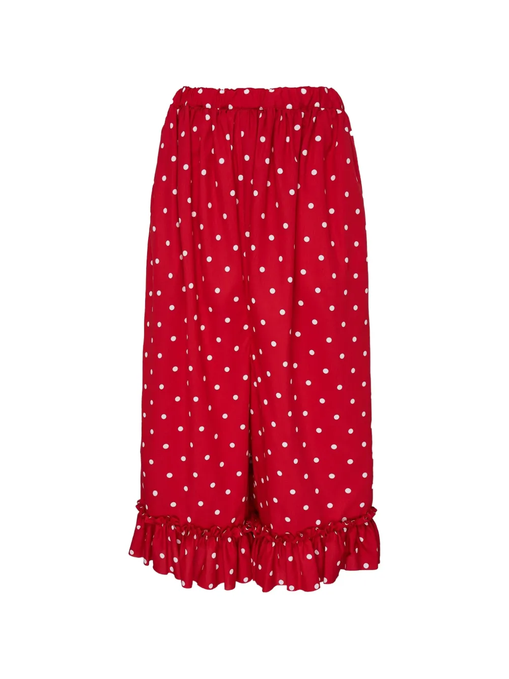 Comme Des Garçons Girl polka-dot ruffled trousers Rood