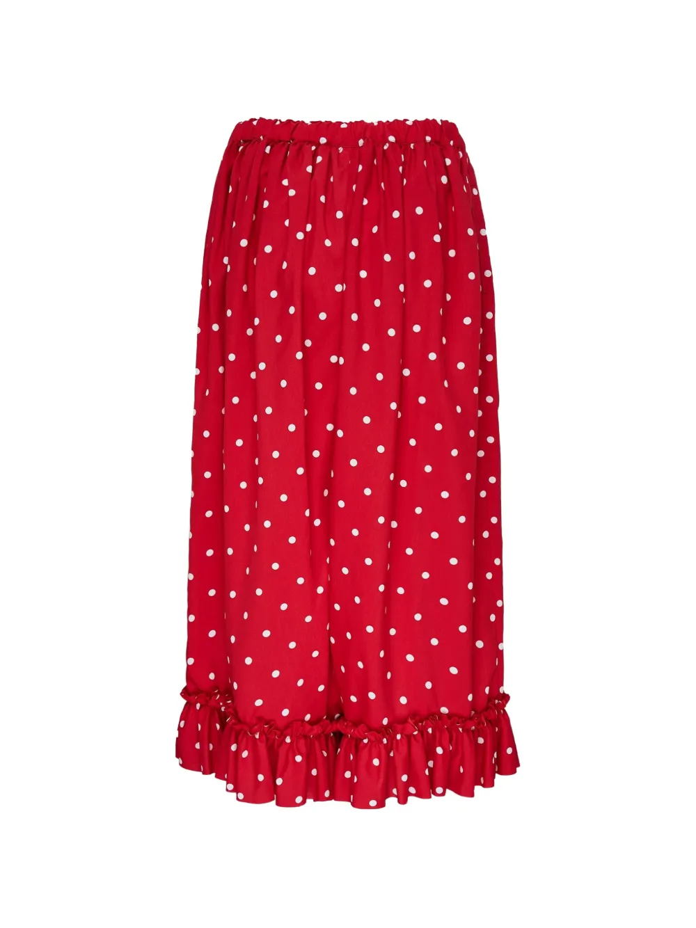Comme Des Garçons Girl polka-dot ruffled trousers Rood