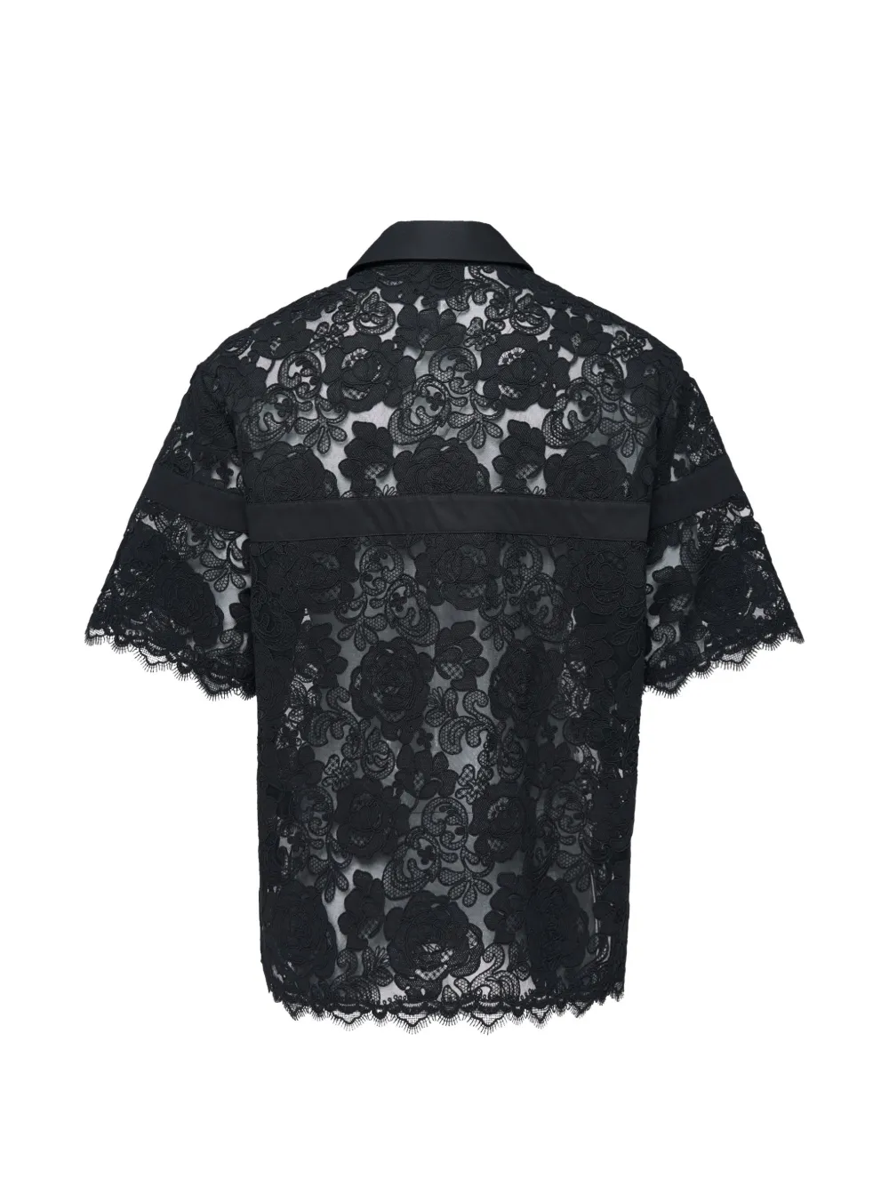 Simone Rocha Shirt met bloemenkant Zwart