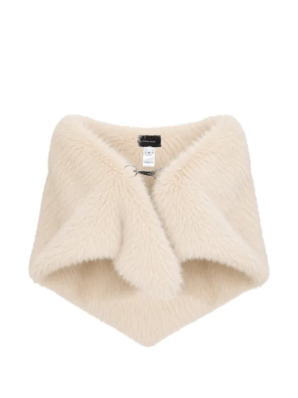 Simone Rocha Faux-fur Clip Scarf in Neutrals