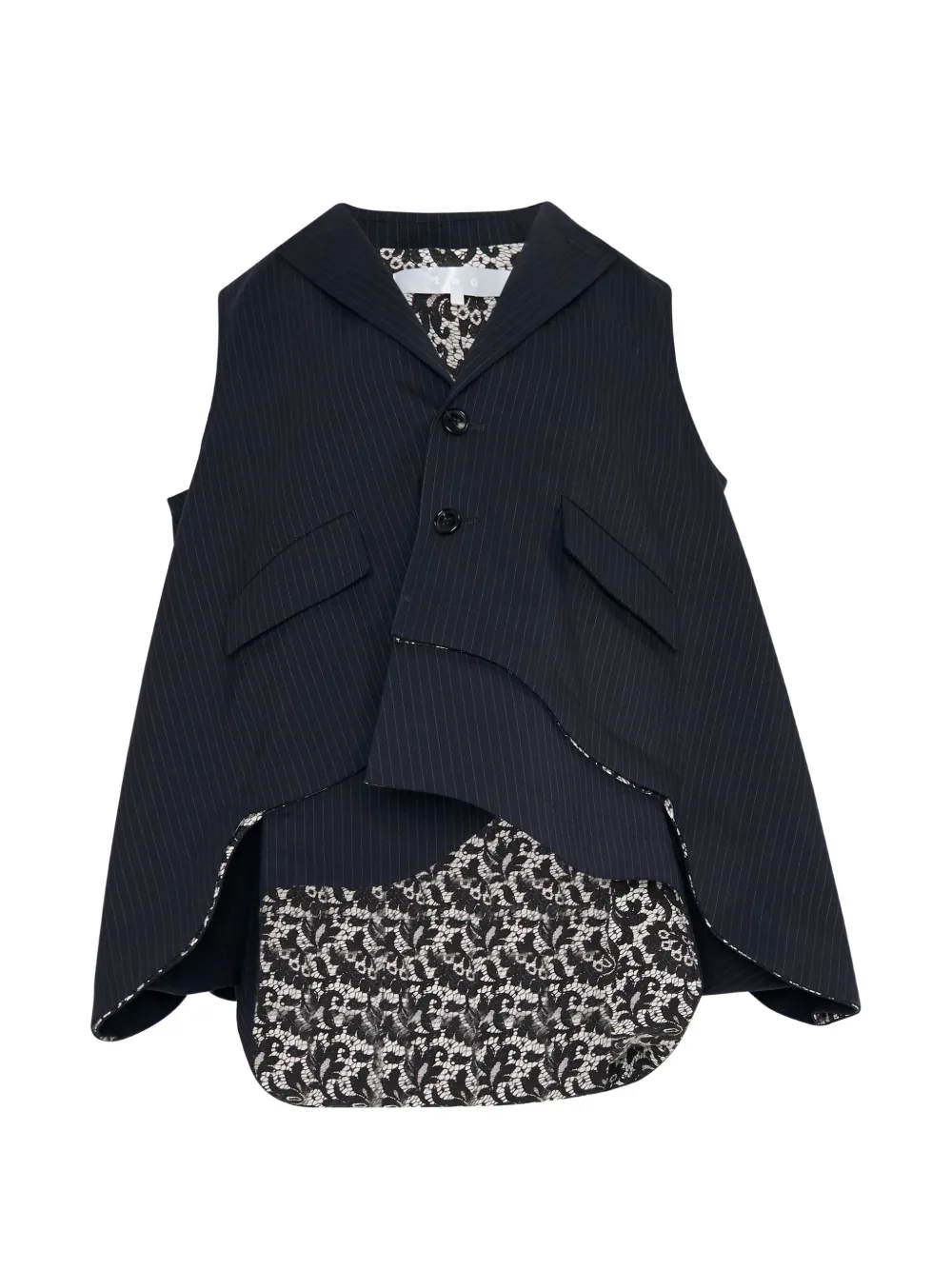 TAO pinstripe lace-panel waistcoat - Blau