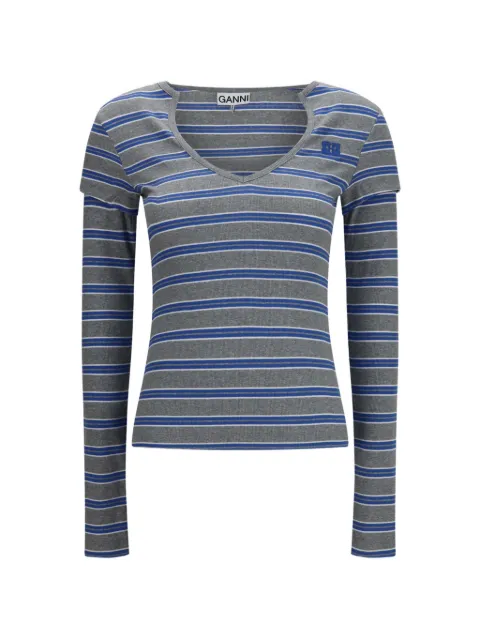 GANNI long-sleeve top in stripe