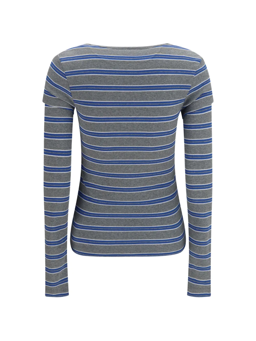 GANNI Gestreept T-shirt Grijs