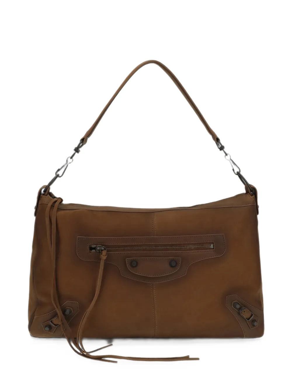 Balenciaga medium Le City leather shoulder bag - Marrone