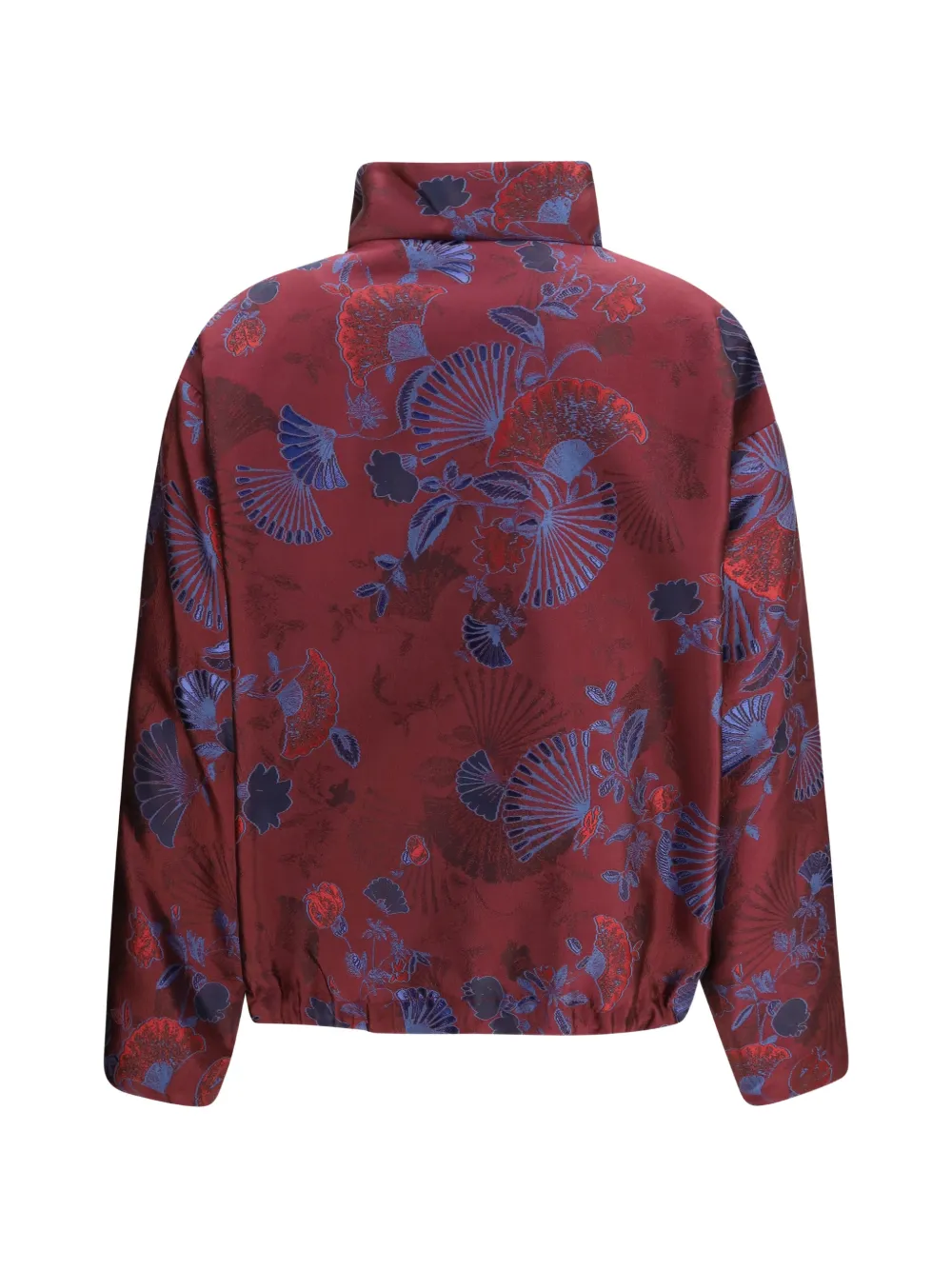 Giorgio Armani Jas met trechterhals en bloemen-jacquard Rood